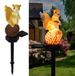 Lampe solaire écureuil en résine, décoration de jardin, LED, étanche