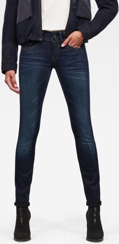 G-Star Raw Lynn Mid Waist Skinny Jeans - Blauw - Dames - Maat 28/34