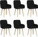vidaXL Eetstoelen - 6 stuks - Stof - Zwart