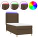 vidaXL Boxspring met matras en LED-verlichting, donkerbruin, 80x200 cm, stof