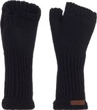 Knit Factory Cleo Gebreide Dames Vingerloze Handschoenen - Zwart - One Size