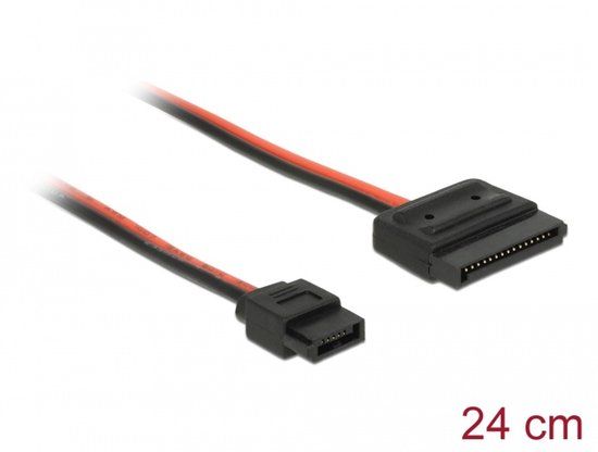 Delock Cable Power SATA 15 pin receptacle > Power Slim SATA 6 pin receptacle (5 V) 24 cm