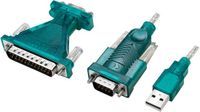 LogiLink UA0042B - USB 2.0 (type-A) naar serieel (RS232) adapterkabel incl. adapter (DB9 naar DB25) voor Win 11, lengte 1,3 m