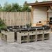 Maison Exclusive - Ensemble de jardin pour extérieur, 13 pièces, avec coussins, gris clair, en polyrotin