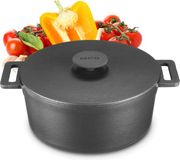 MOA Gietijzeren Braadpan - 4,75L Stoofpot - Zwart