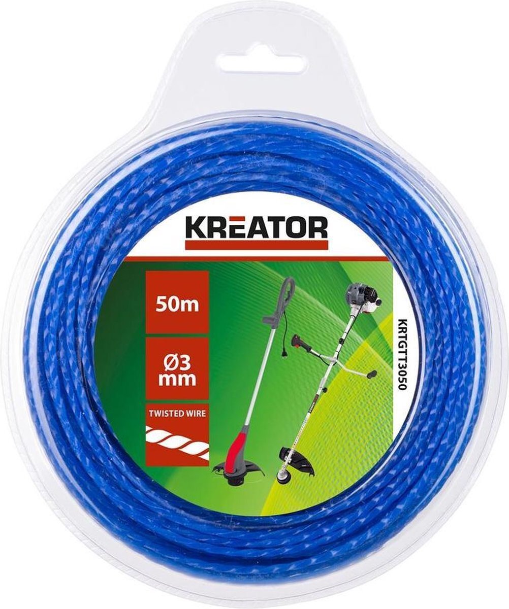 Kreator KRTGTT3050 trimmerdraad â€“ gedraaid â€“ 50 m lengte â€“ 3mm diameter