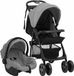 vidaXL Kinderwagen 3-in-1 staal lichtgrijs en zwart