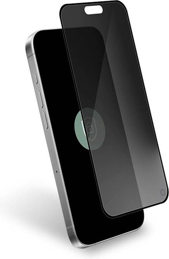 FORCE CASE Screenprotector geschikt voor iPhone 16 Pro - Privacy Tempered Glass 2.5D, Transparant zwart