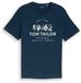 Tom Tailor T-shirt met logoprint - Maat S - navy blue petrol injected