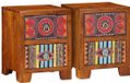 vidaXL Nachtkastje 2 stuks 35x35x45 cm massief acaciahout