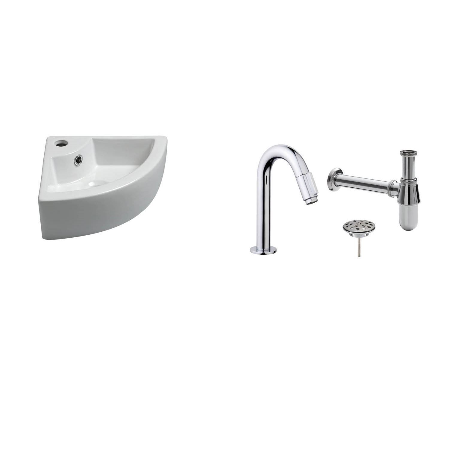 Wiesbaden Fonteinpack pallas 44.5x32.5x13 cm chroom (keuze uit 20 kranen)