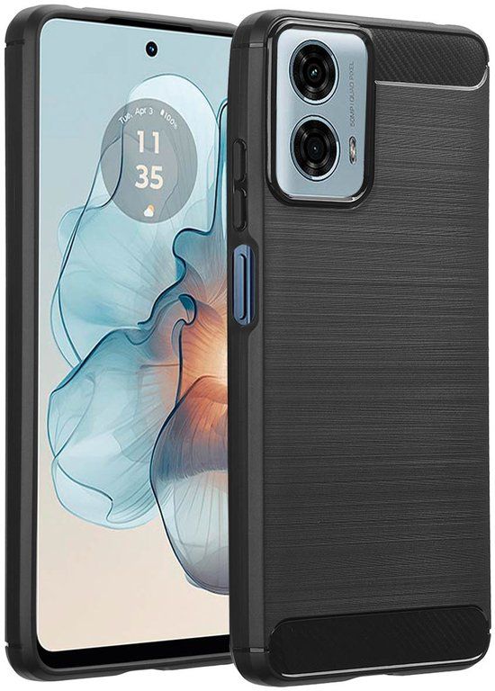 imoshion Brushed Backcover - Zwart - Geschikt voor Motorola Moto G04 / Motorola Moto G24