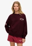 Superdry Athletic Essentials relaxed sweatshirt met ronde hals voor dames in port red