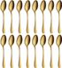 Unyqoos® Set van 16 Luxe Gouden Theelepels van 13,7 cm van RVS voor Feesten en Dagelijks Gebruik