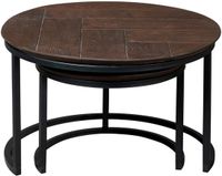 Starfurn Salontafel Otik - Rond Bruin Hout - Set van 2