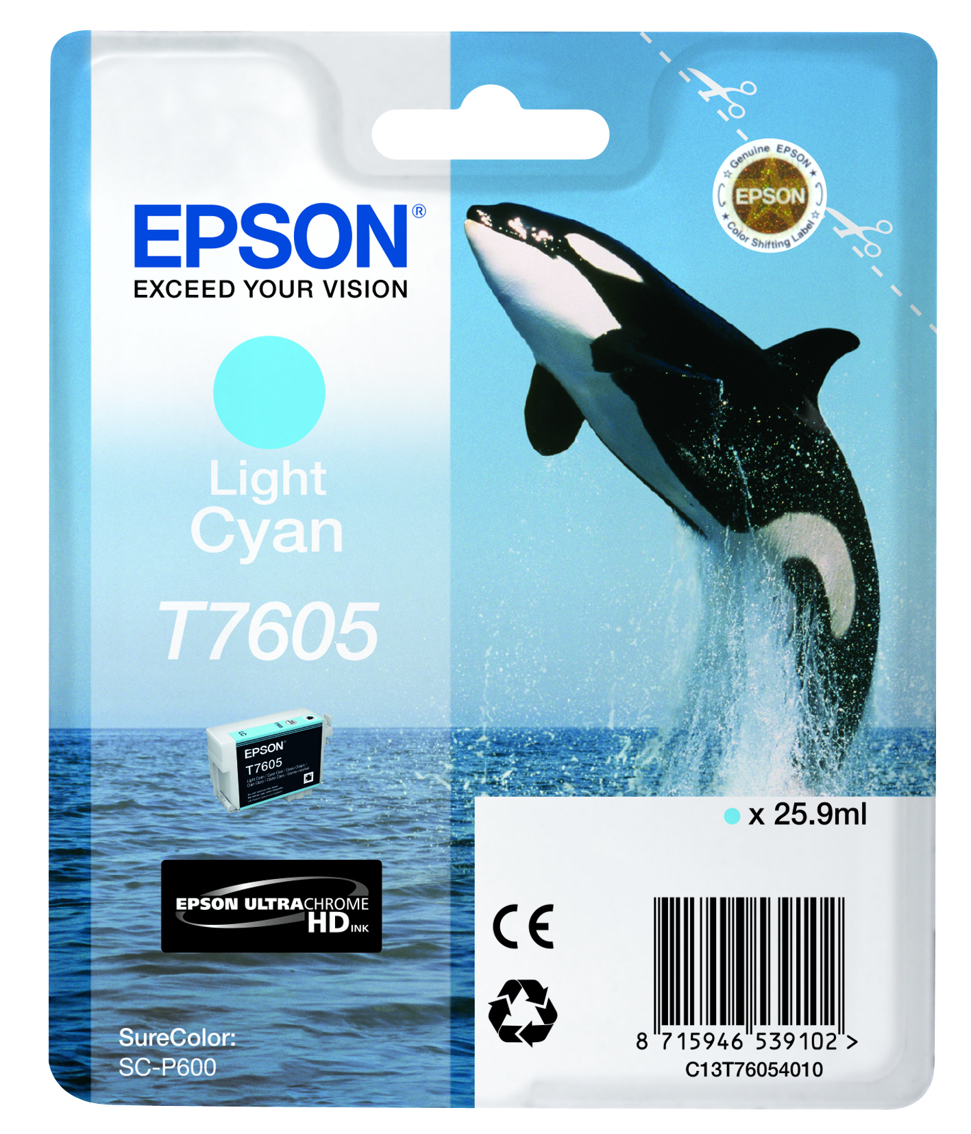 Epson T7605 lichtcyaan single pack / Lichtyaan