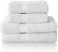 ALCLEAR comfort badstof handdoek set absorberend van 100% Ökotex katoen, badstof serie in 6 kleuren en 5 maten, kleur: wit, 2x badhanddoeken 70x140 cm en 2x handdoeken 50x100 cm