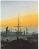 Caspar David Friedrich Affiche Art - Der Greifswalder Hafen 30x40cm
