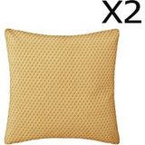 Pegane Lot De 2 Coussins Ocre Déhoussable - 38 X 38 Cm