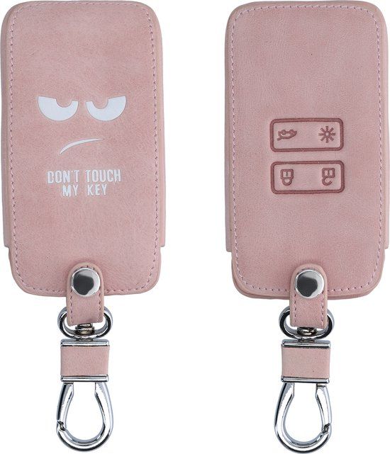 kwmobile autosleutelhoes voor Renault 4-knops Smartkey (Keyless Go) - Wit - Don't Touch My Key