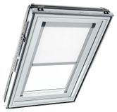 Velux volet roulant occultant électrique, rail argenté, fenêtre de toit, blanc