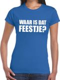 Bellatio Decorations Waar is dat feestje Dames shirt blauw - Dames feest t-shirts M