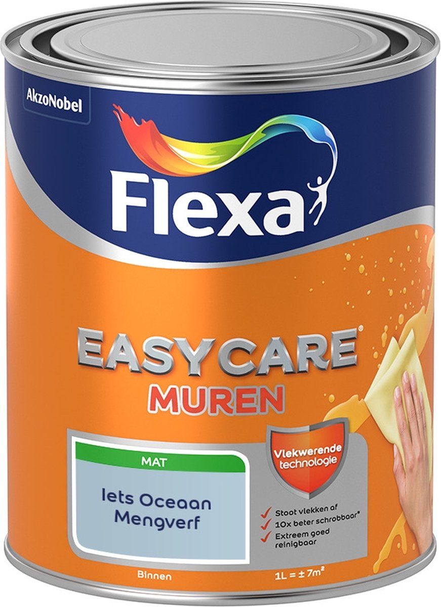 FLEXA Easycare Muurverf - Mat - Mengkleur - Iets Oceaan - 1 liter