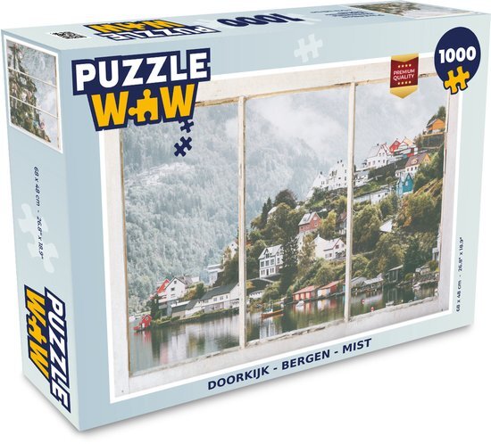 MuchoWow Puzzel Doorkijk - Berg - Mist - Legpuzzel - Puzzel 1000 stukjes volwassenen