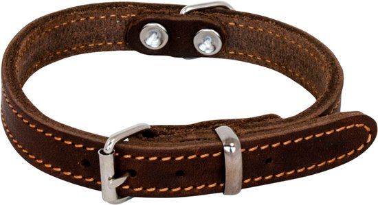 Jack And Vanilla Vetleren Halsband - Bruin - 20mm x 50cm - Hond