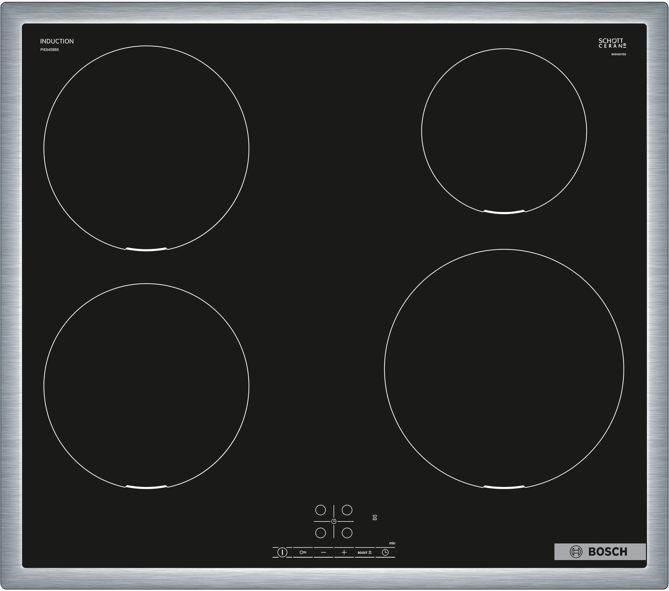 Bosch Serie 4 PIE645BB5E - 60 cm Induction Cooktop - Black - Built-in