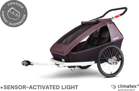 Croozer Kid Vaaya 2 - Bloesemrood - Kinderfietskar - Aluminium - 45 kg