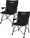 Redcliffs Campingstoel - 2x - vouwbaar - zwart - 61 x 60 x 88 cm - vissersstoel