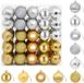 vidaXL Kerstballenset - 75 st - Zilver- en goudkleurig - 6 cm - Polystyreen