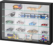 VDD Vitrinekast met glas - Zwart - 75 x 55 x 14 cm