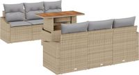 vidaXL Tuinbank Set Beige Poly-rattan