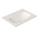 Saniclass Flow Meubelwastafel - 61x46x1.5cm - overloop - 1 wasbak midden - 1 kraangat - solid surface wit mat