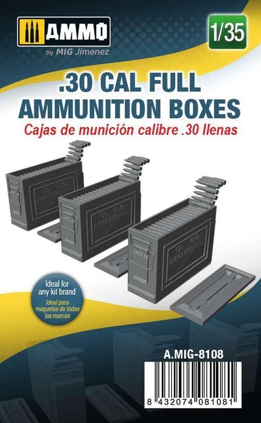 Mig - 1/35 .30 Cal Full Ammunition Boxes (1/21) - MIG8108