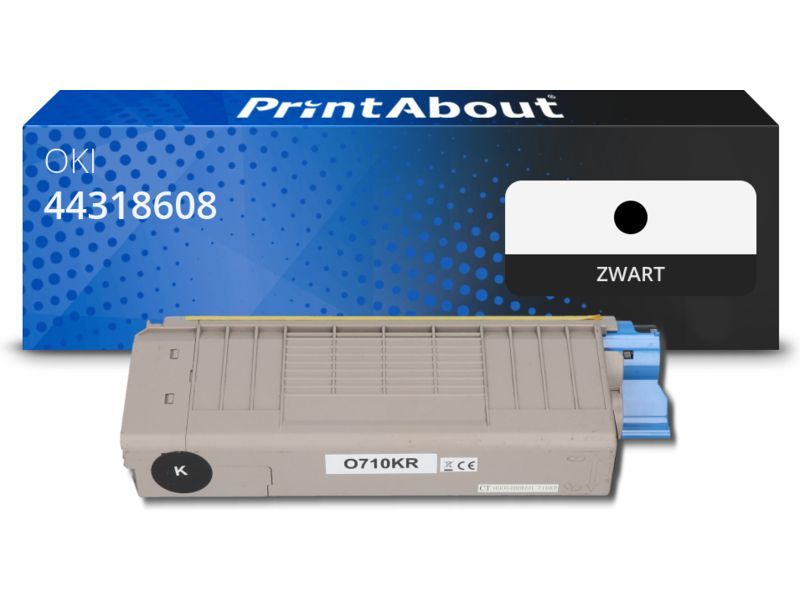 PrintAbout Toner 44318608 Zwart geschikt voor OKI