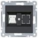 RJ45 Cat.6 UTP-aansluiting, oplichtend, zwart