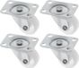 AMIG zwenkwiel/transportwiel - 10x - D30mm - nylon - 45kg draagvermogen - wit