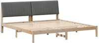 vidaXL Bedframe met hoofdeinde Bruin 200 x 200 cm Massief grenenhout
