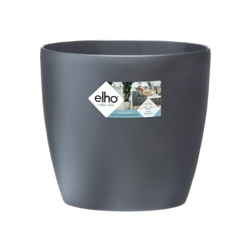 Elho Brussels Rond Wielen 40 - Grote Bloempot voor Binnen - 100% Gerecycled Plastic - Ø 39.0 x H 36.5 cm - Antraciet