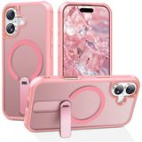 Merkloos Hoesje Geschikt voor iPhone 17 - Back Cover met Kickstand Standaard - Compatibel met MagSafe - Roze