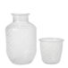 Begonia Set de carafes en verre, set de 2, carafe de 1000 ml avec 2 verres de 270 ml, distributeur de boissons avec motif floral pour boissons d'été