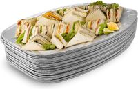Matana – 20 Aluminium Serveerschalen, 35x23cm – Ovaal Dienblad – Voor BBQ, Catering & Feestjes
