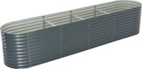 vidaXL Plantenbak verhoogd 400x80x81 cm gegalvaniseerd staal grijs