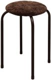 5five Simply Smart Tabouret rond et empilable avec assise en velours Flexy marron