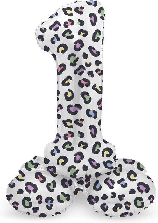 Folat Staande Folieballon Cijfer 1 Bright Panther - 41 cm