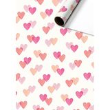 Stewo Laila Cadeaupapier 70x200 cm - Roze hartjes