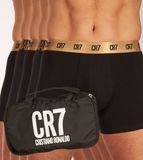 CR7 Heren Boxershorts Zwart Katoen/Microfiber Zwart/Goud 5-Pack - Maat S